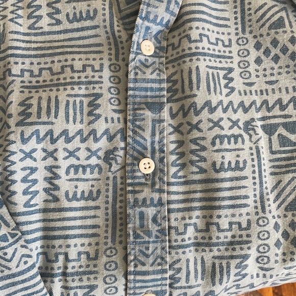 Printed Denim Short Sleeved button up - Picture 4 of 5